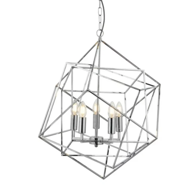 Люстра Searchlight CUBE E14 хром 7865-5CC