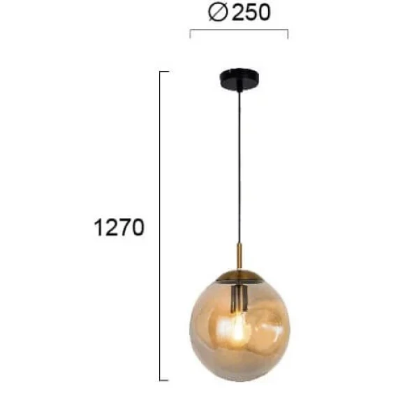 Підвісний світильник Viokef OSCAR E27 бурштиновий 4253600 - Фото 3