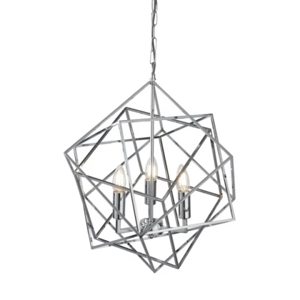 Люстра Searchlight CUBE E14 хром 7863-3CC