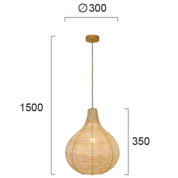 Підвісний світильник Viokef BOLITA E27 бежевий 4227800 - Фото 2