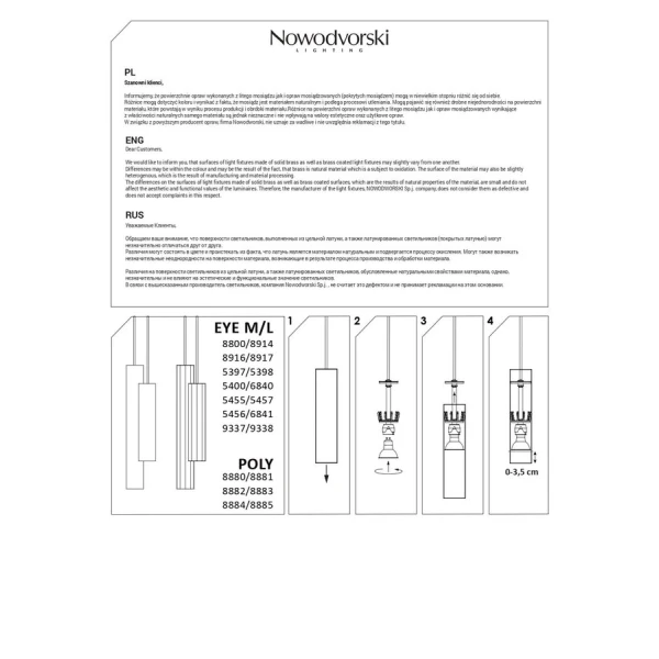 Підвісний світильник Nowodvorski EYE GU10 чорний 8917 - Фото 4