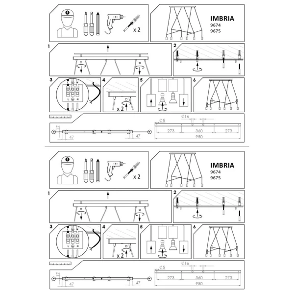 Сучасна люстра Nowodvorski IMBRIA GU10 чорний 9675 - Фото 4