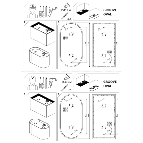 Точковий світильник Nowodvorski OVAL GU10 білий 9241 - Фото 3