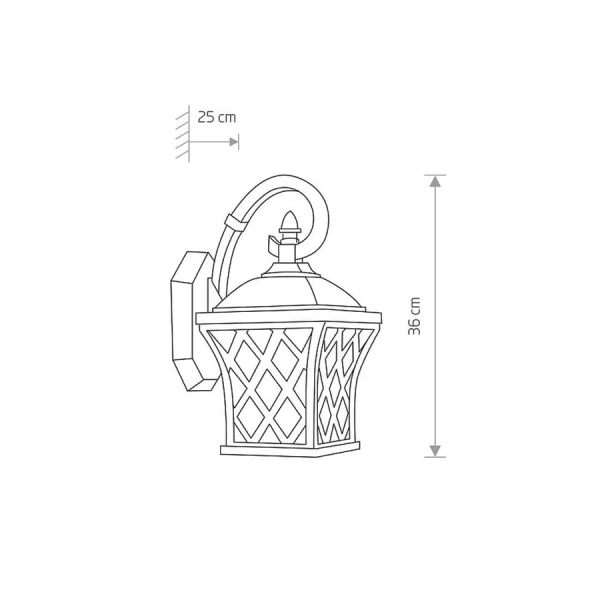 Світильник вуличний настінний Nowodvorski TAY E27 чорний 5292 - Фото 7