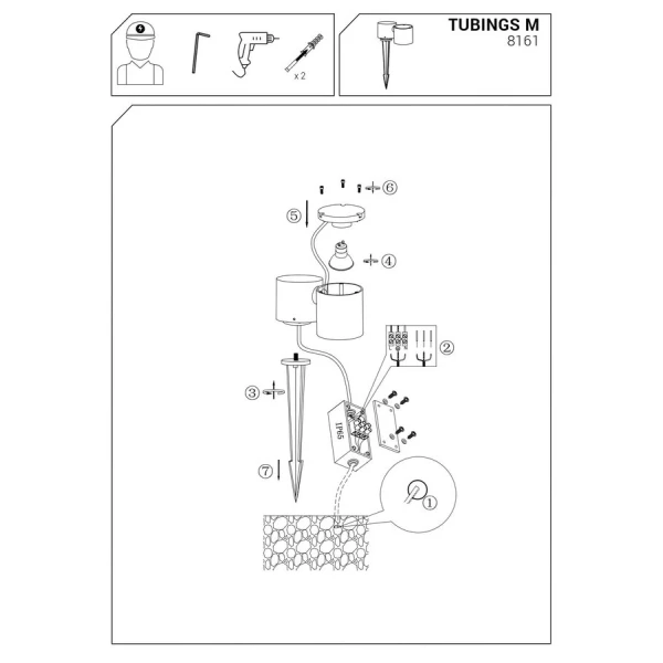 Світильник вуличний Nowodvorski TUBINGS GU10 чорний 8161 - Фото 5