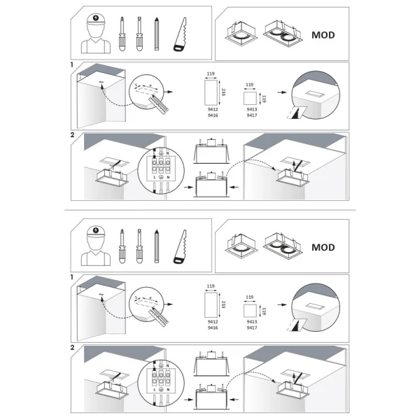 Світильник точковий врізний Nowodvorski MOD GU10 чорний 9417 - Фото 5