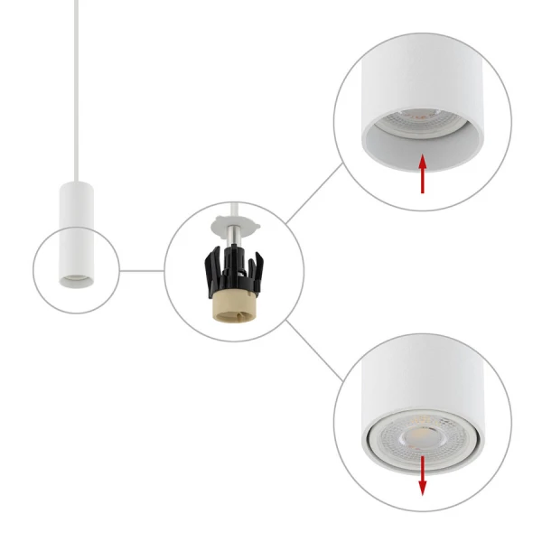 Підвісний світильник Nowodvorski FOURTY GU10 білий 10764 - Фото 4
