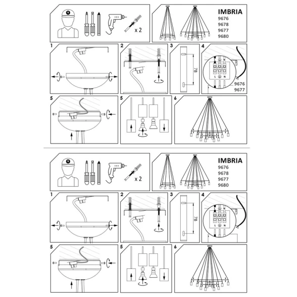 Сучасна люстра Nowodvorski IMBRIA GU10 чорний 9680 - Фото 3