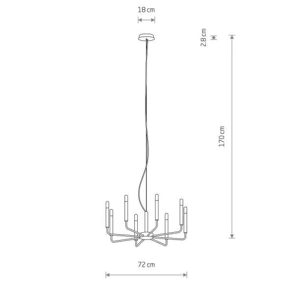 Люстра свічка Nowodvorski ORTO E14 чорний 11460 - Фото 5