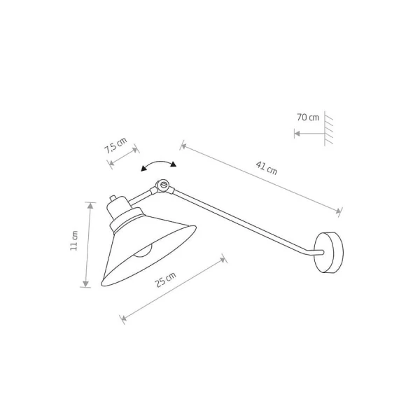 Настінний світильник (бра) Nowodvorski TECHNO E27 чорний 9145 - Фото 2