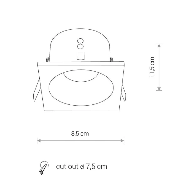 Світильник точковий врізний Nowodvorski DELTA GU10 білий 8368 - Фото 5
