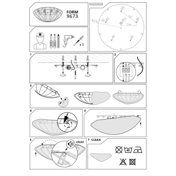 Світильник стельовий Nowodvorski FORM E27 білий 9673 - Фото 3