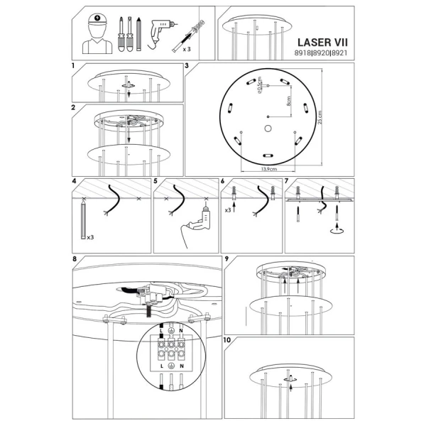 Підвісний світильник Nowodvorski LASER G9 латунний 8921 - Фото 3