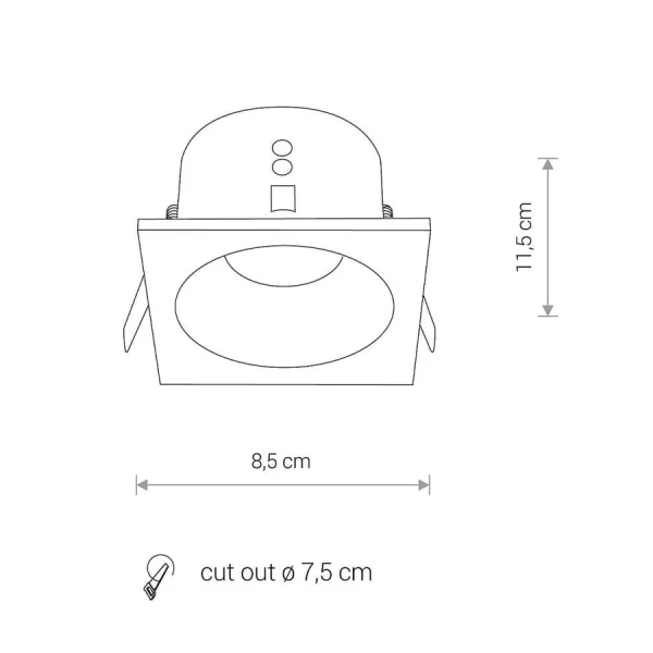 Світильник точковий врізний Nowodvorski DELTA GU10 чорний 8370 - Фото 5
