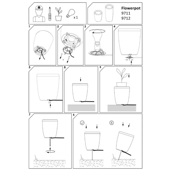 Світильник вуличний Nowodvorski FLOWERPOT E27 білий 9712 - Фото 7