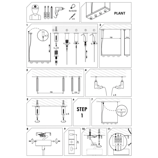 Сучасна люстра Nowodvorski PLANT GU10 білий 9382 - Фото 8