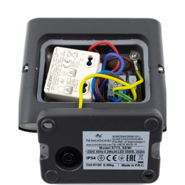 Фасадний світильник Nowodvorski SEMI 7Вт 3000К графітовий 6775 - Фото 3