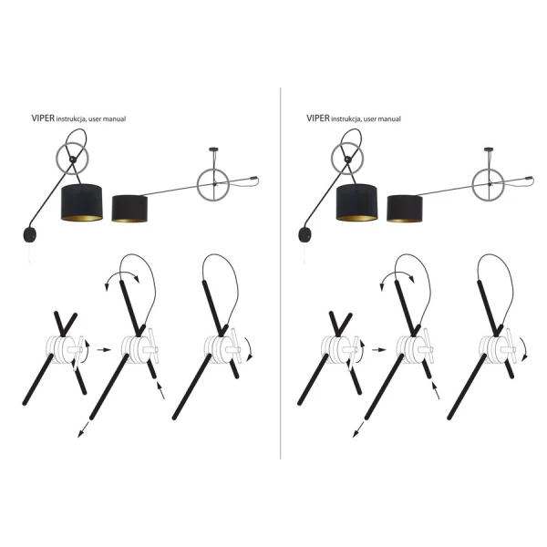 Настінний світильник (бра) Nowodvorski VIPER E14 чорний 6513 - Фото 2