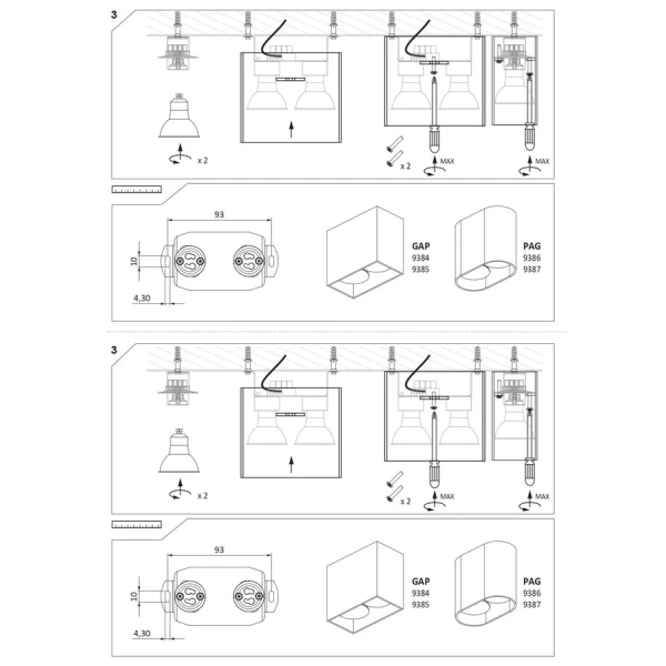 Точковий світильник Nowodvorski PAG GU10 білий 9387 - Фото 4