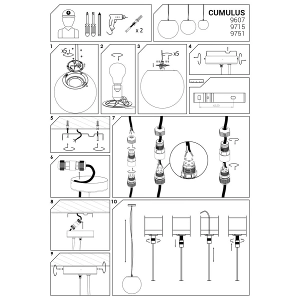 Вуличні підвісні світильники Nowodvorski CUMULUS E27 білий 9715 - Фото 5