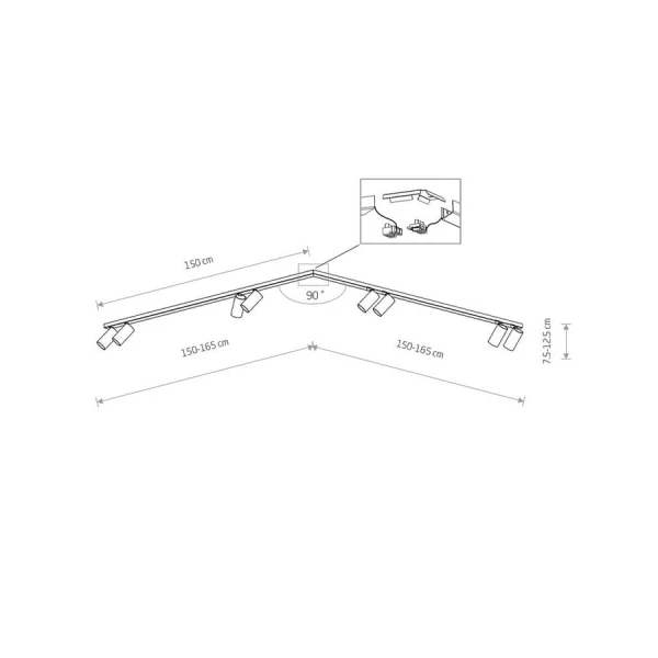 Світильник спот Nowodvorski MONO CORNER GU10 чорний 7700 - Фото 2