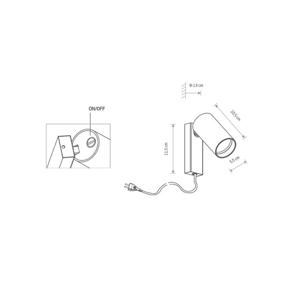 Бра спрямованого світла Nowodvorski MONO KINKIET GU10 чорний 7786 - Фото 4