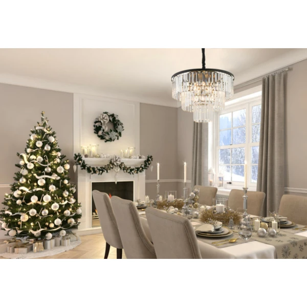 Кришталева люстра Nowodvorski CRISTAL E14 чорний 7616 - Фото 1