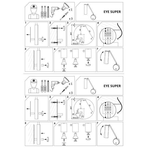 Бра спрямованого світла Nowodvorski EYE SUPER GU10 білий 6487 - Фото 3