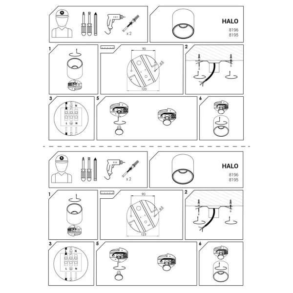 Точковий світильник Nowodvorski HALO GU10 чорний 8196 - Фото 7