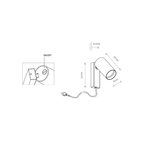 Бра спрямованого світла Nowodvorski MONO KINKIET GU10 чорний 7765 - Фото 3