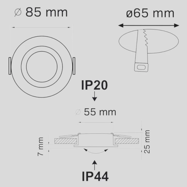 Світильник точковий врізний Neptun 322159  Goldlux - Фото 3