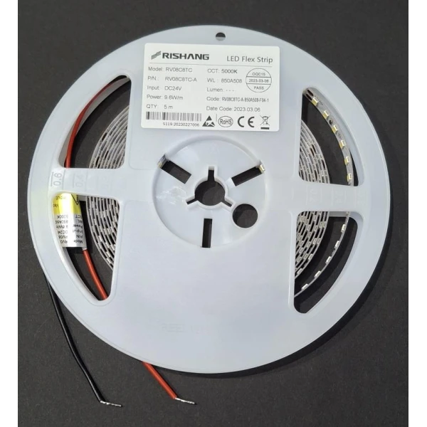 Світлодіодна стрічка 2835-128-IP20-NW-8-24 RV08C8TC-A 19210 Rishang - Фото 6