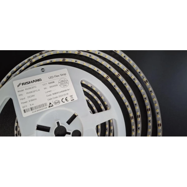 Світлодіодна стрічка 2835-128-IP20-NW-8-24 RV08C8TC-A 19210 Rishang - Фото 8