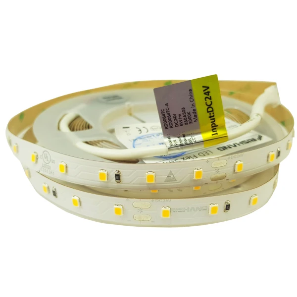 Світлодіодна стрічка 2835-64-IP20-WW-10-24 RD0064TC-A 3000K CRI80 24V 6W/m 880lm/m Rishang, 1м