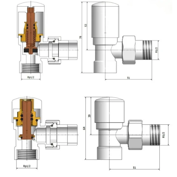 Комплект кутових кранів SWING Vario Term - Фото 2