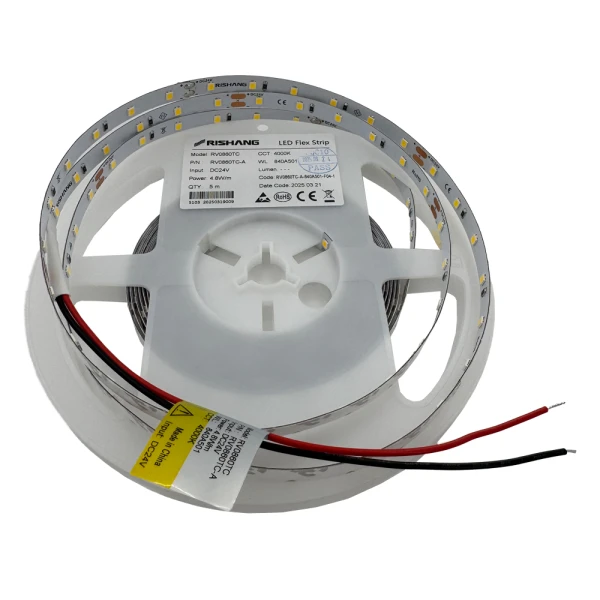 Світлодіодна стрічка 2835-60-IP20-WW-8-24 RV0860TC-A  4000K 21810 Rishang