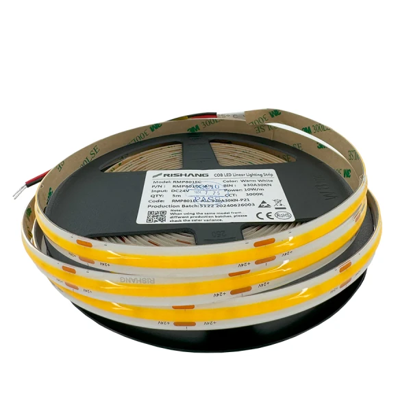 Світлодіодна стрічка COB-320-IP54-WW-8-24 RMP801EC-A-L 3000K CRI90 21080 Rishang