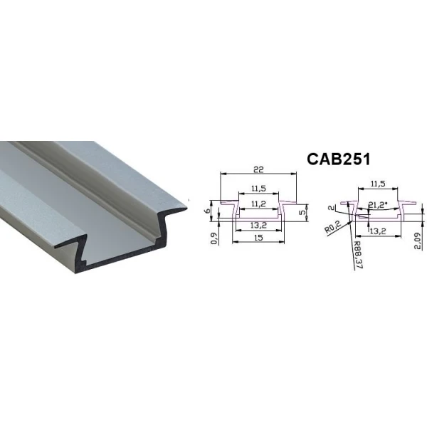 Профіль алюмінієвий CAB251-AL 4396 SVL (Ціна за 1 м.п.) - Фото 1