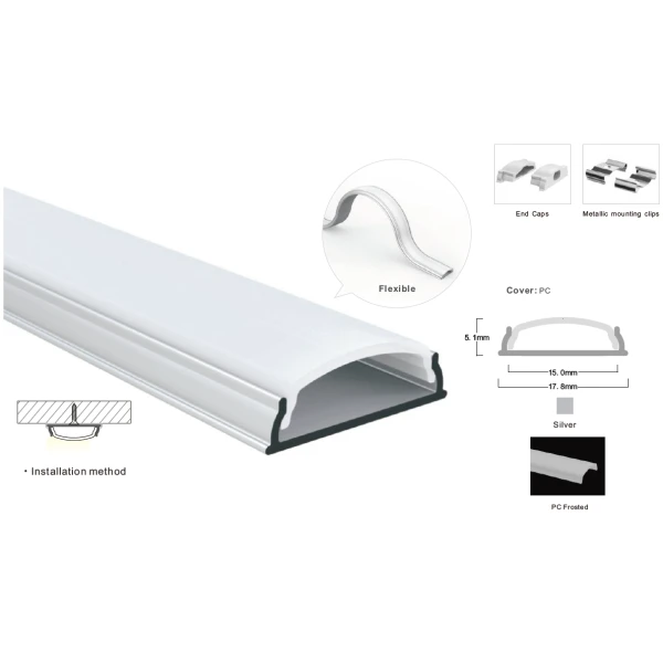 Профіль алюмінієвий гнучкий LP-SL085 17816 BWLT (Ціна за 1 м.п.) - Фото 1