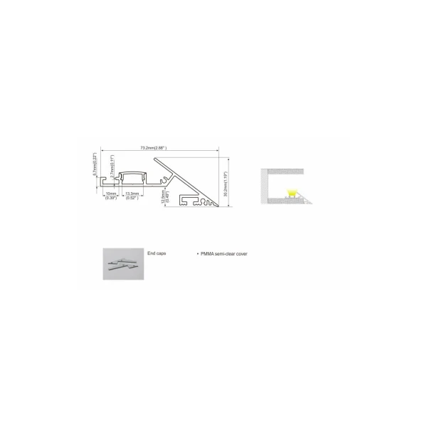 Профіль алюмінієвий LP-SALP091-E LDLZ (в ламелях по 2м) 18846 SVL (Ціна за 1 м.п.) - Фото 2
