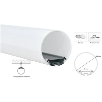 Профіль алюмінієвий LP-SPL071 BWLT ø60 (мм) 15436 (Ціна за 1 м.п.)