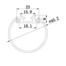 Профіль алюмінієвий LP-SPL173 BWLT 23*8 (мм) ø40,2 (мм) 18937 (Ціна за 1 м.п.)
