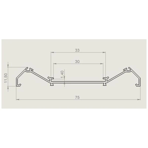 Профіль алюмінієвий LP75-11 (в ламелях по 0.6м) 8015 SVL (Ціна за 1 м.п.) - Фото 2