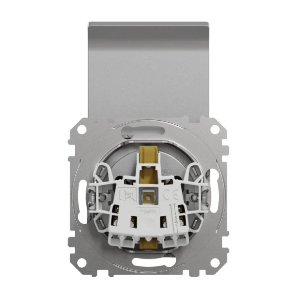 Розетка з заземленням, зі шторками та кришкою Sedna Design SDD113024, колір - алюміній IP20 Schneider Electric - Фото 4