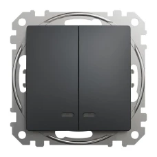 Schneider Sedna Design SDD114105L. Двоклавішний вимикач з синьою LED підсвіткою