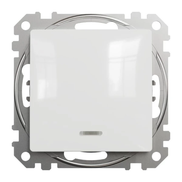 Одноклавішний перемикач з підсвіткою Sedna Design SDD111106L, колір - білий IP20 Schneider Electric - Фото 1