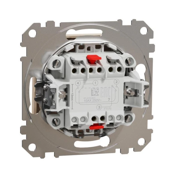 Перехресний/проміжний вимикач Sedna Design SDD112107, колір - бежевий IP20 Schneider Electric - Фото 3