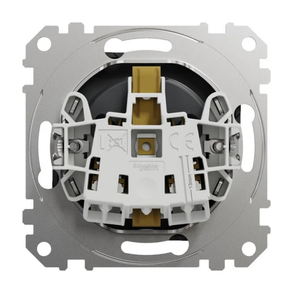 Розетка з заземленням та зі шторками Sedna Design SDD114022, колір - чорний IP20 Schneider Electric - Фото 4
