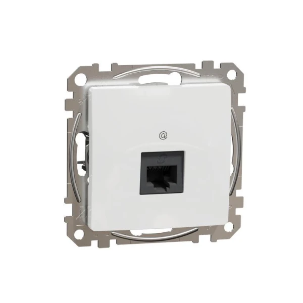 Комп'ютерна розетка, одинарний роз'єм RJ45 CAT6 UTP Sedna Design SDD111461, колір - білий IP20 Schneider Electric - Фото 2