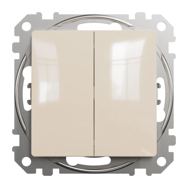 Двоклавішний перемикач Sedna Design SDD112108, колір - бежевий IP20 Schneider Electric - Фото 1